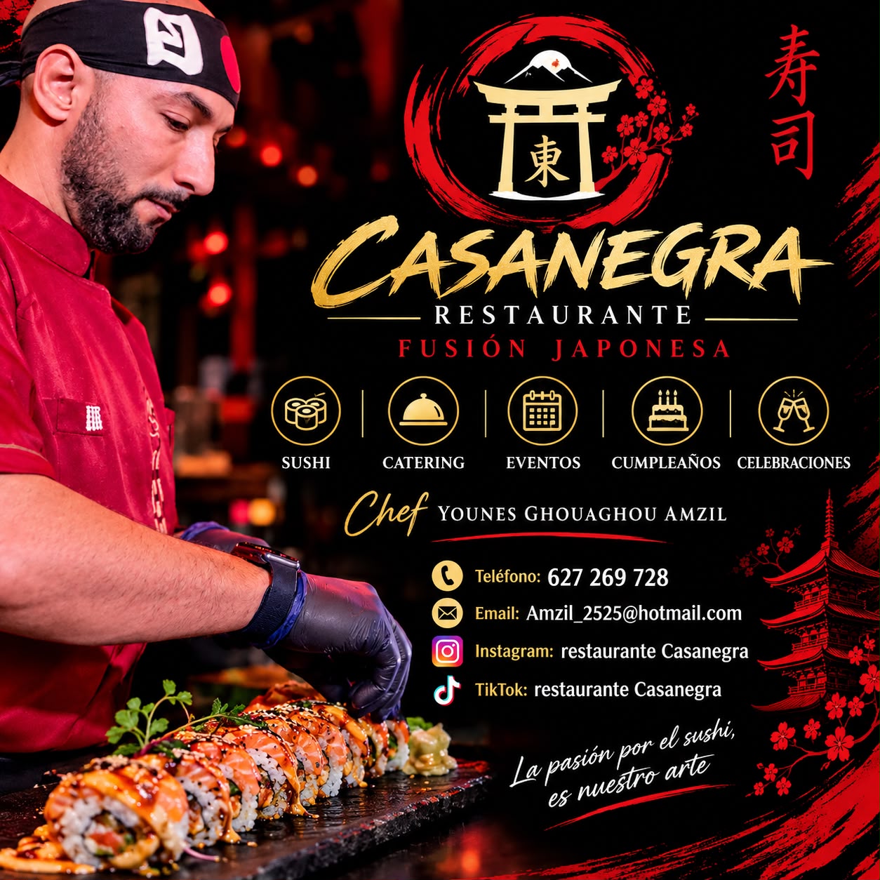 Sushi preparado por Younes Ghouaghou Amzil